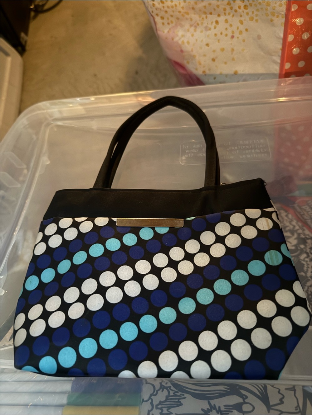 Polka Dot Multi-Blue small purse